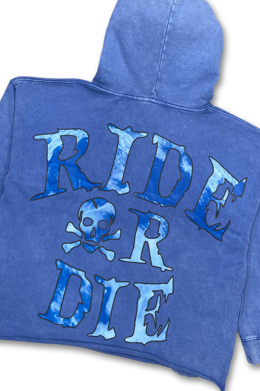Focus Ride Or Die Cropped Hoodie - Blue