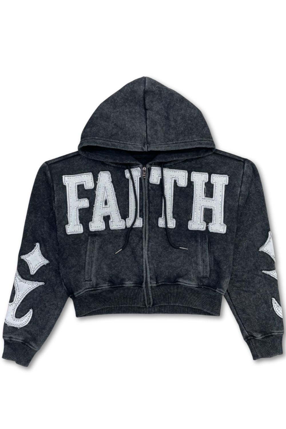 Women’s Red Fox Faith Rhinestone Stacked Sweatsuit - Black