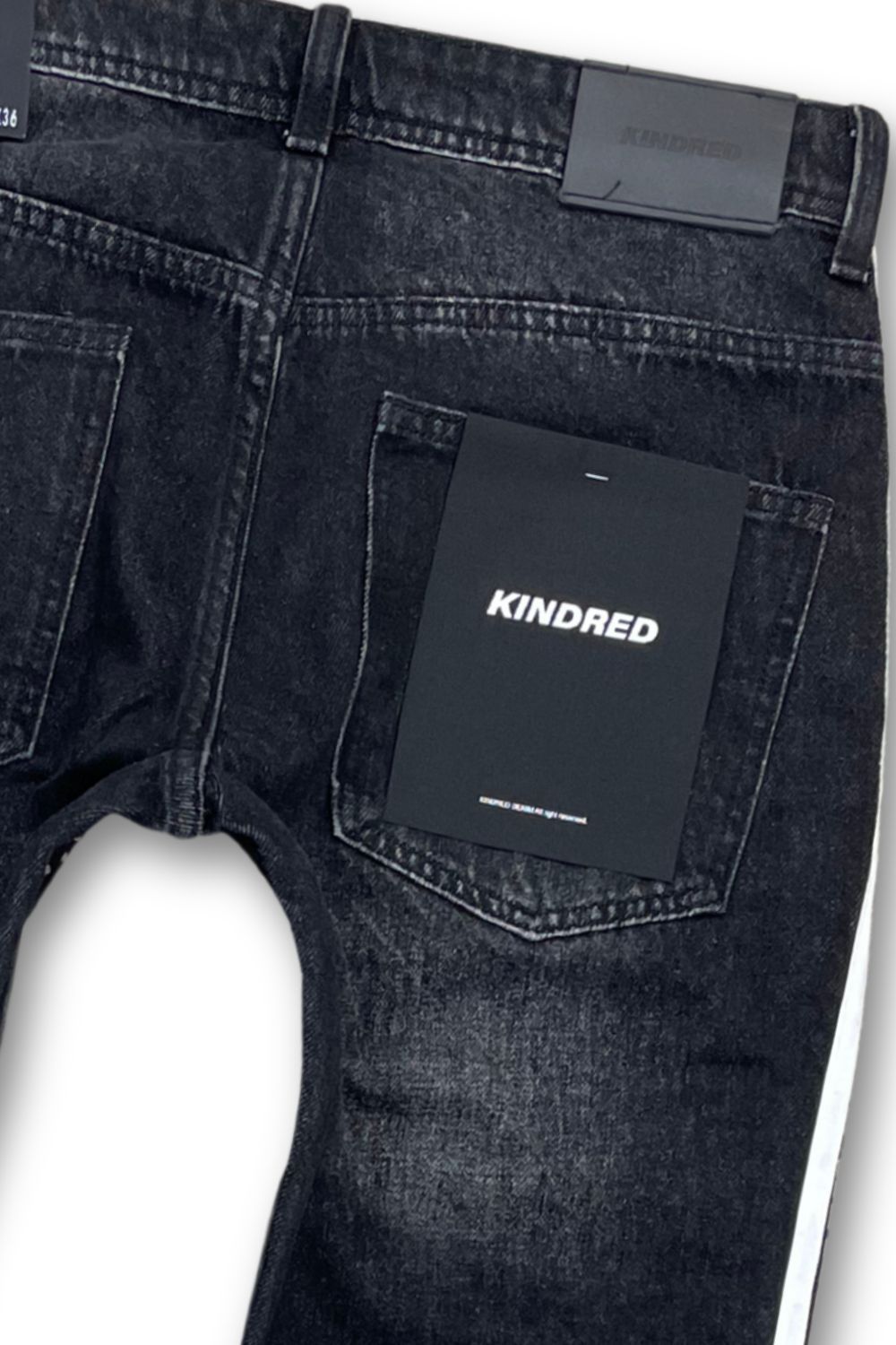 Kindred Rhinestone Stripes Baggy Fit Stacked Jeans