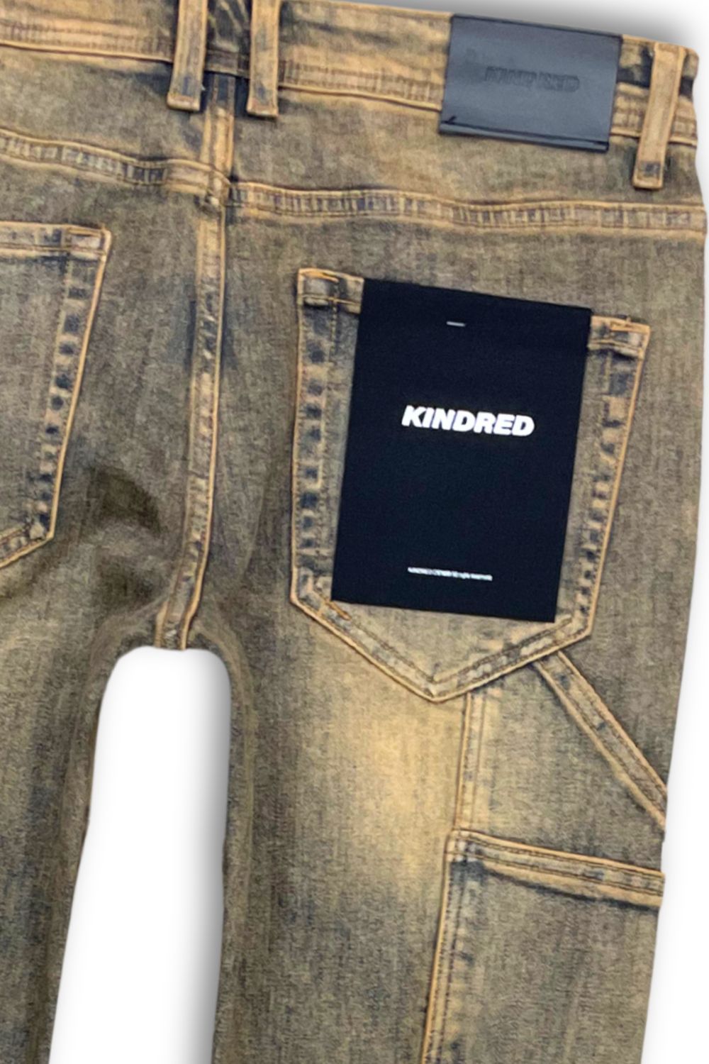 Kindred Coated Waxed Rhinestone Stacked Jeans