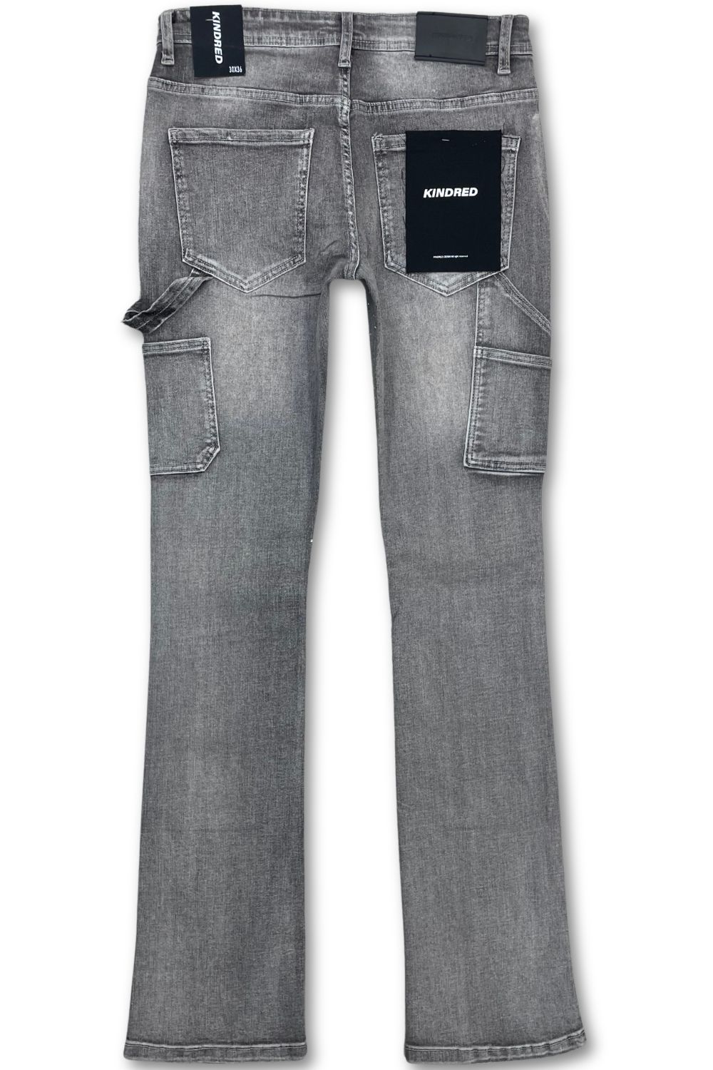 Kindred Full Rhinestone Stacked Jeans - Grey