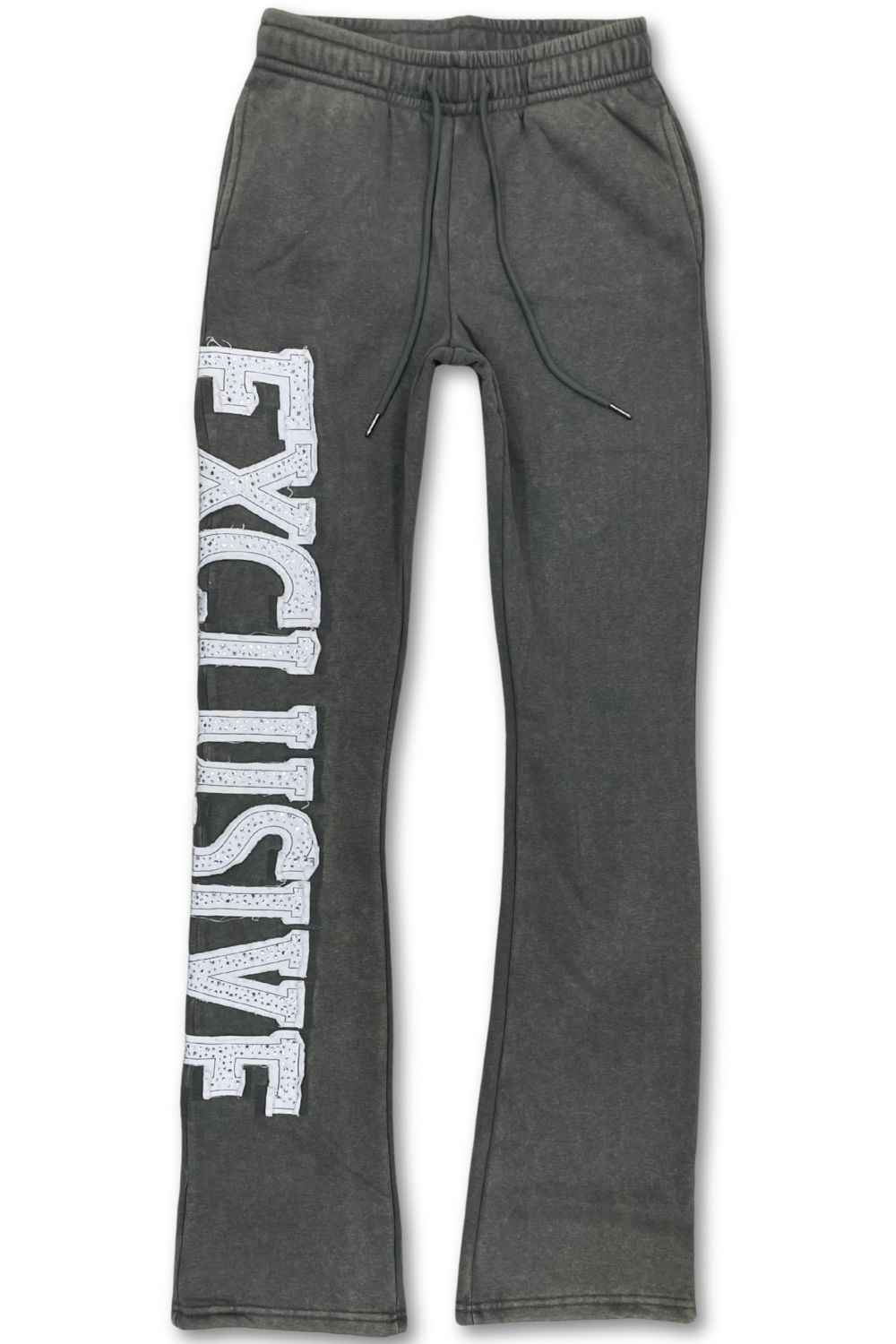 Women’s Red Fox Exclusive Rhinestone Stacked Sweatsuit - Grey