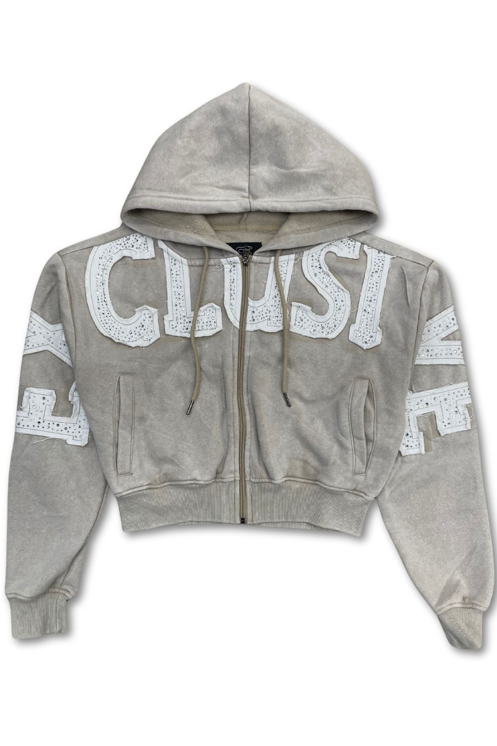 Women’s Red Fox Exclusive Rhinestone Stacked Sweatsuit - Tan