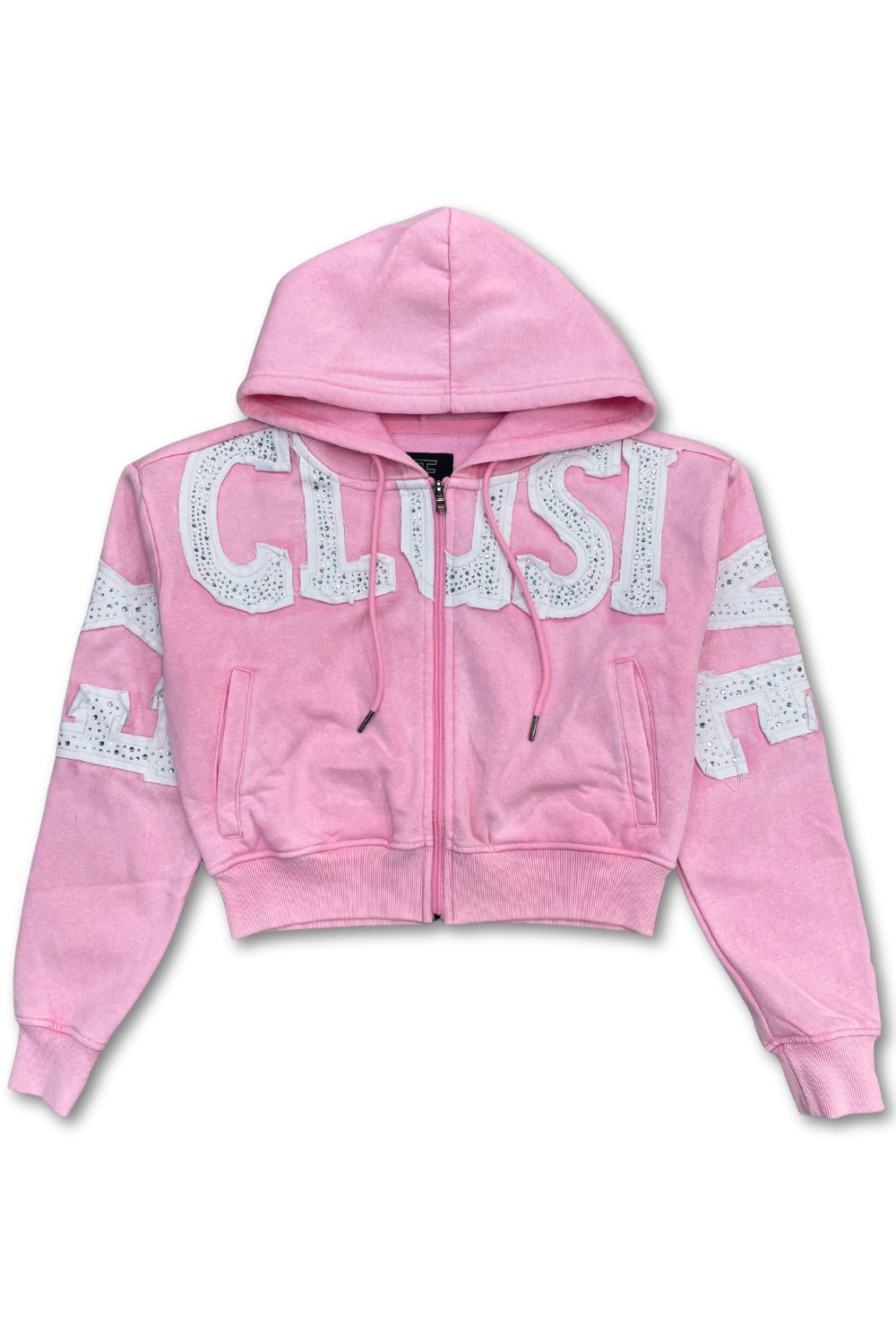 Women’s Red Fox Exclusive Rhinestone Stacked Sweatsuit - Pink