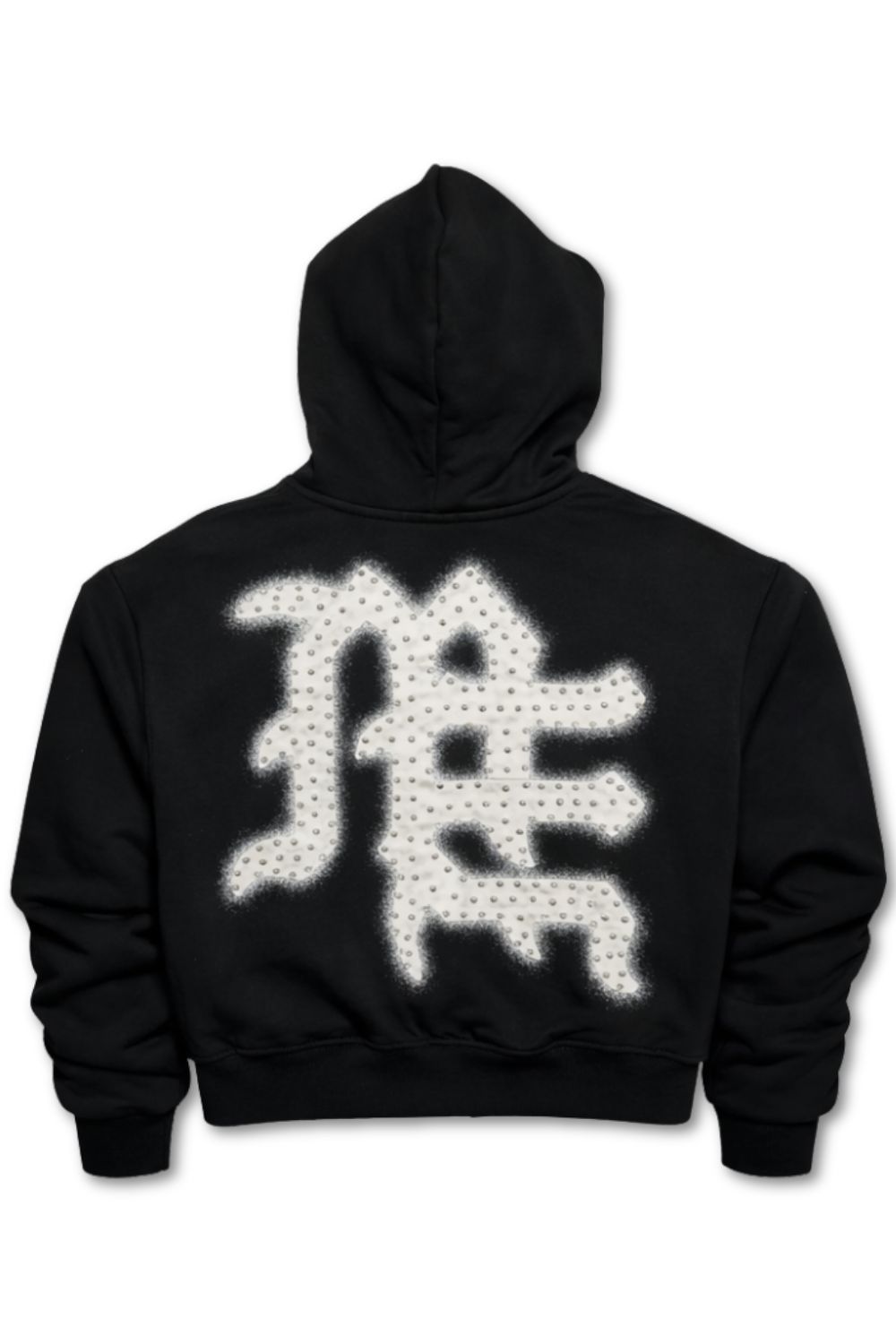 Mixed Emotions Emotions Never Die Rhinestone Zip Up Hoodie - Black
