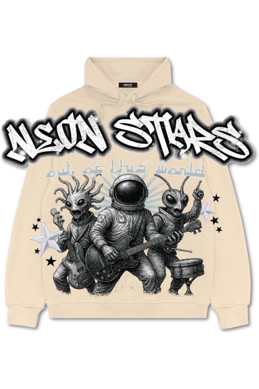 Neon Starts Graphic Hoodie - Cream