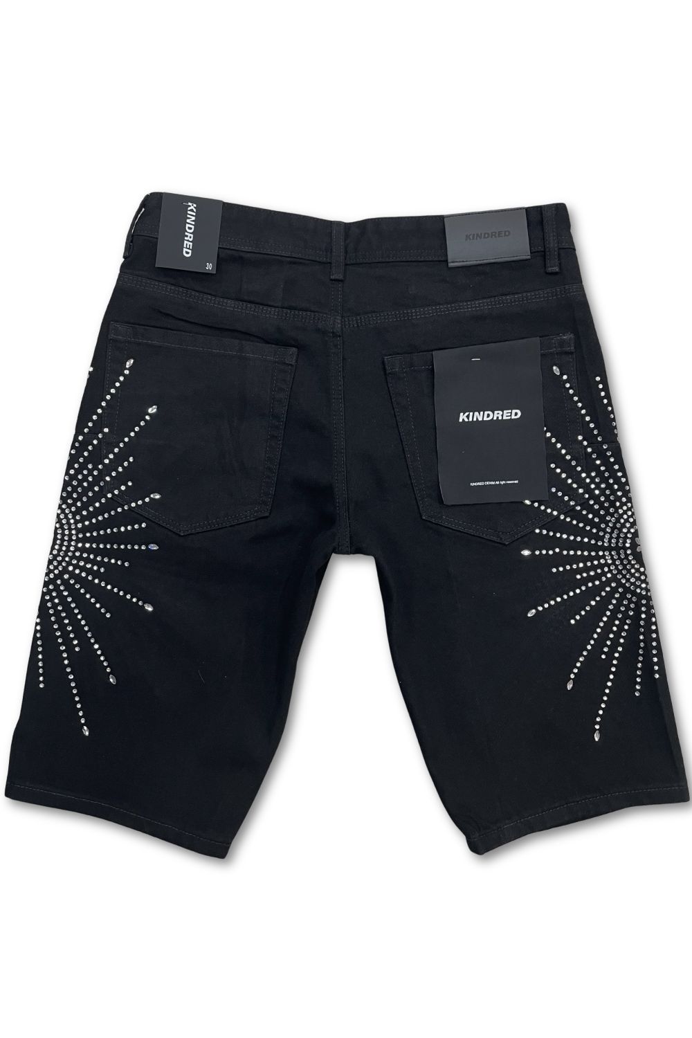 Kindred Rhinestone Firework Jean Shorts - Black