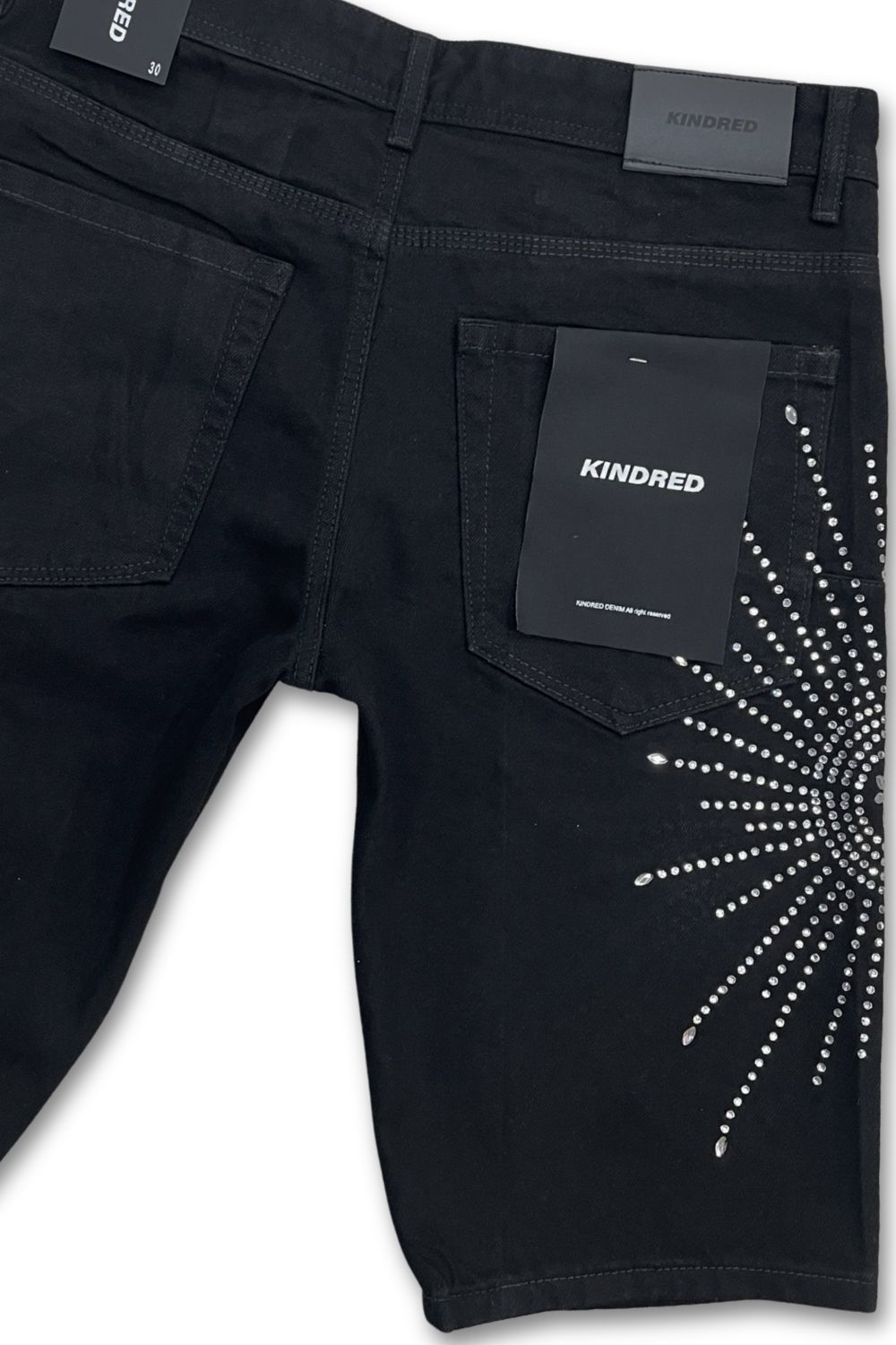 Kindred Rhinestone Firework Jean Shorts - Black
