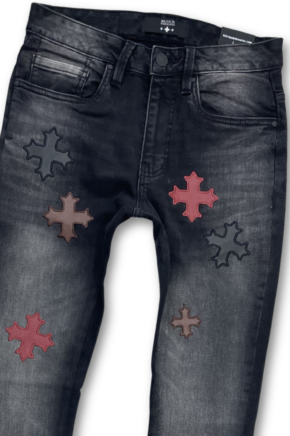 See You In Paradise Skinny Stacked Jeans - Black Shadow