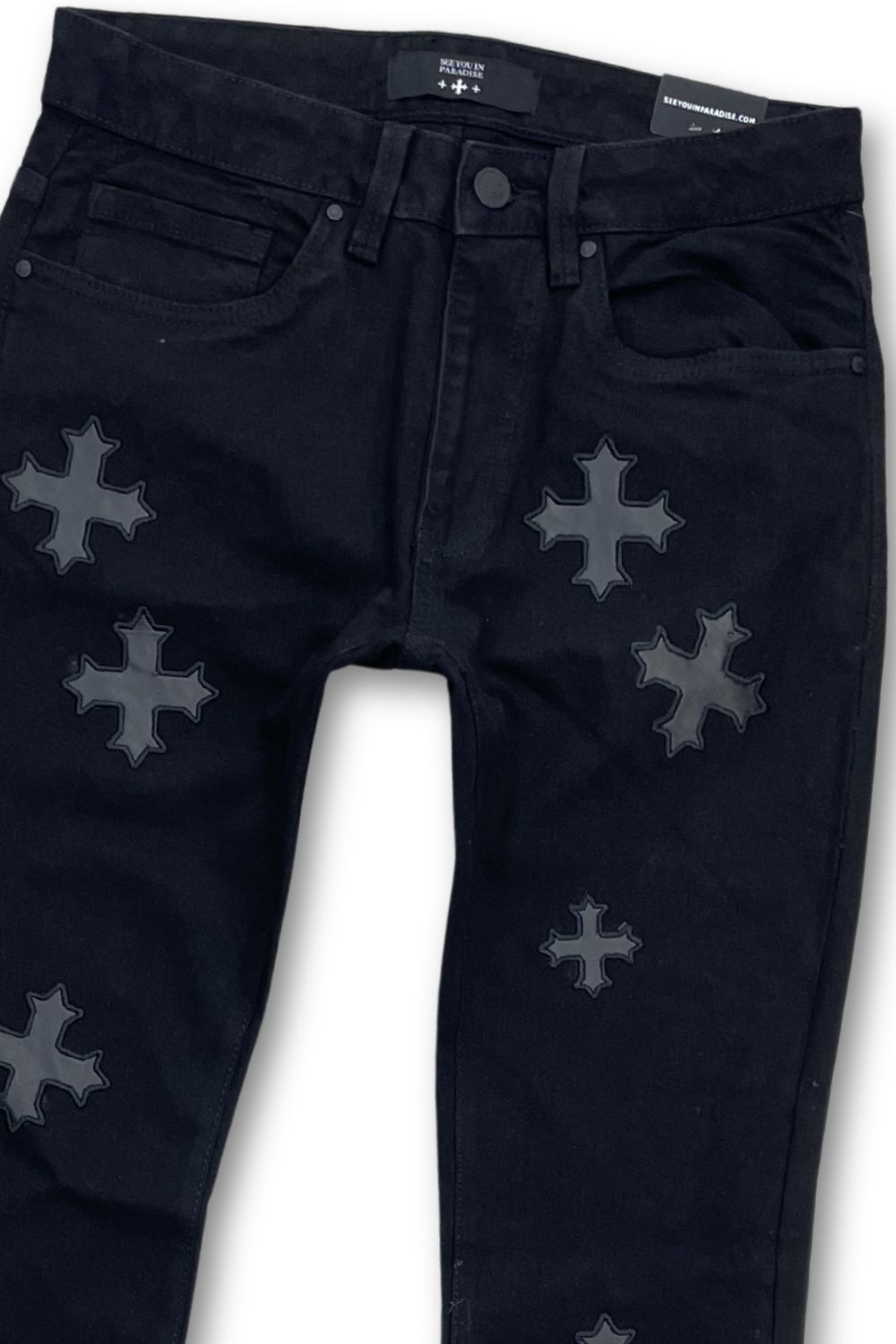 See You In Paradise Skinny Stacked Jeans - Jet Black