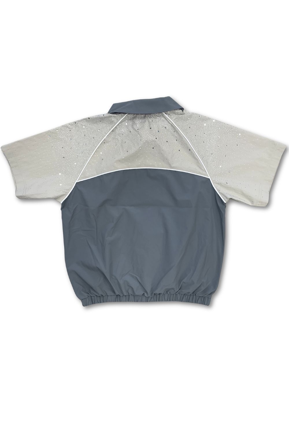 Kindred Nylon Rhinestone Zip Up - Grey