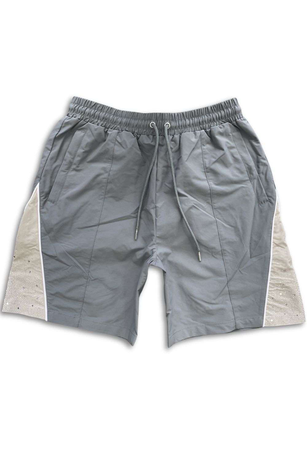 Kindred Nylon Rhinestone Shorts - Grey