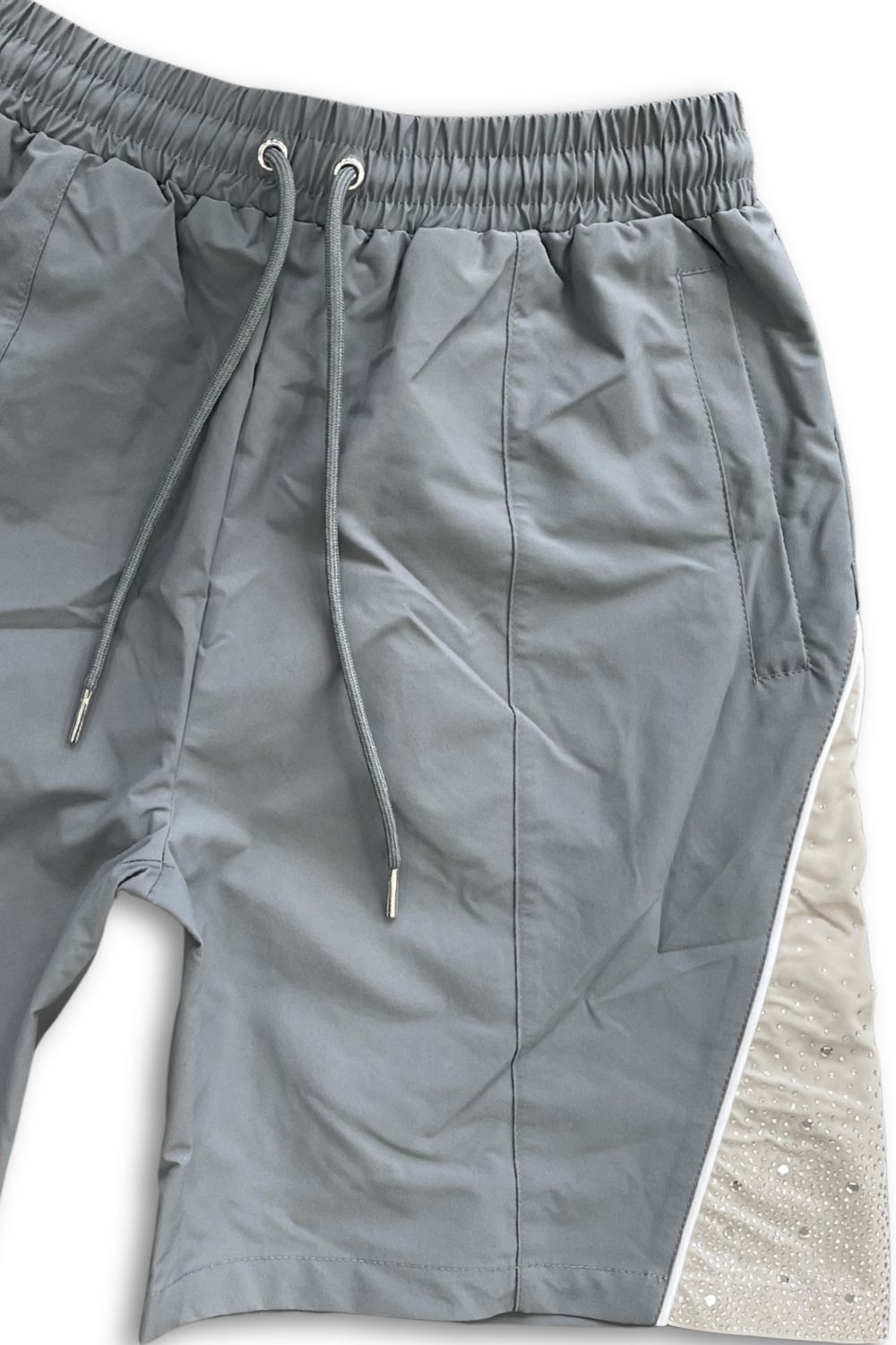Kindred Nylon Rhinestone Shorts - Grey