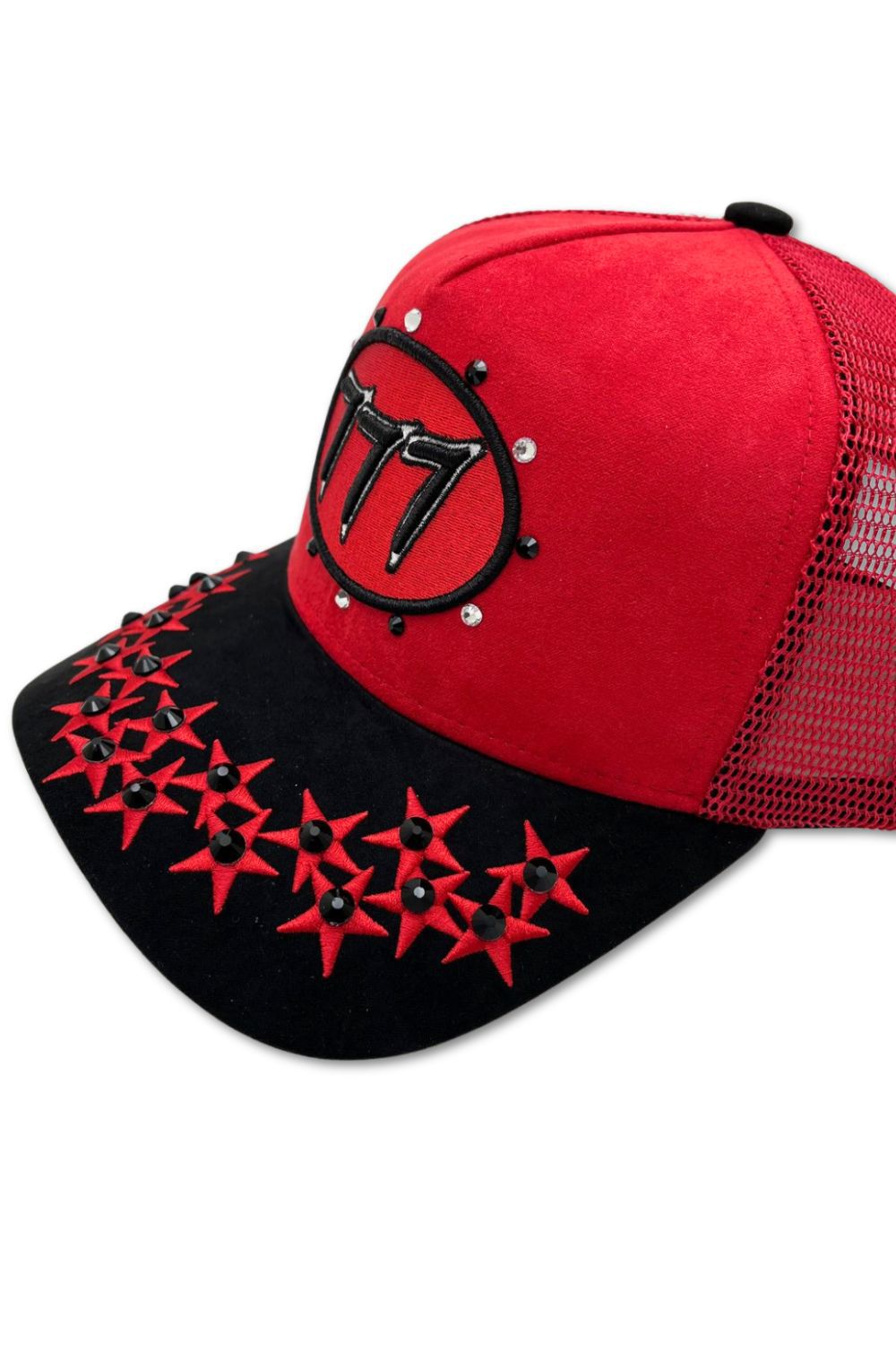 Hudson 777 Rhinestone Trucker Hat - Red