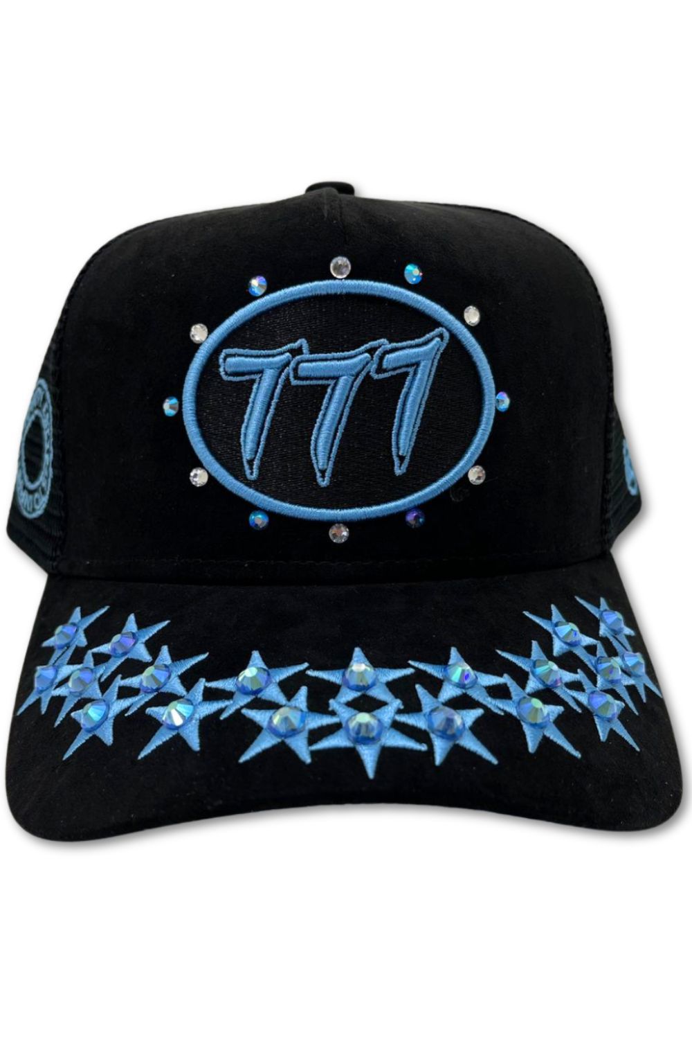 Hudson 777 Rhinestone Trucker Hat - University Blue
