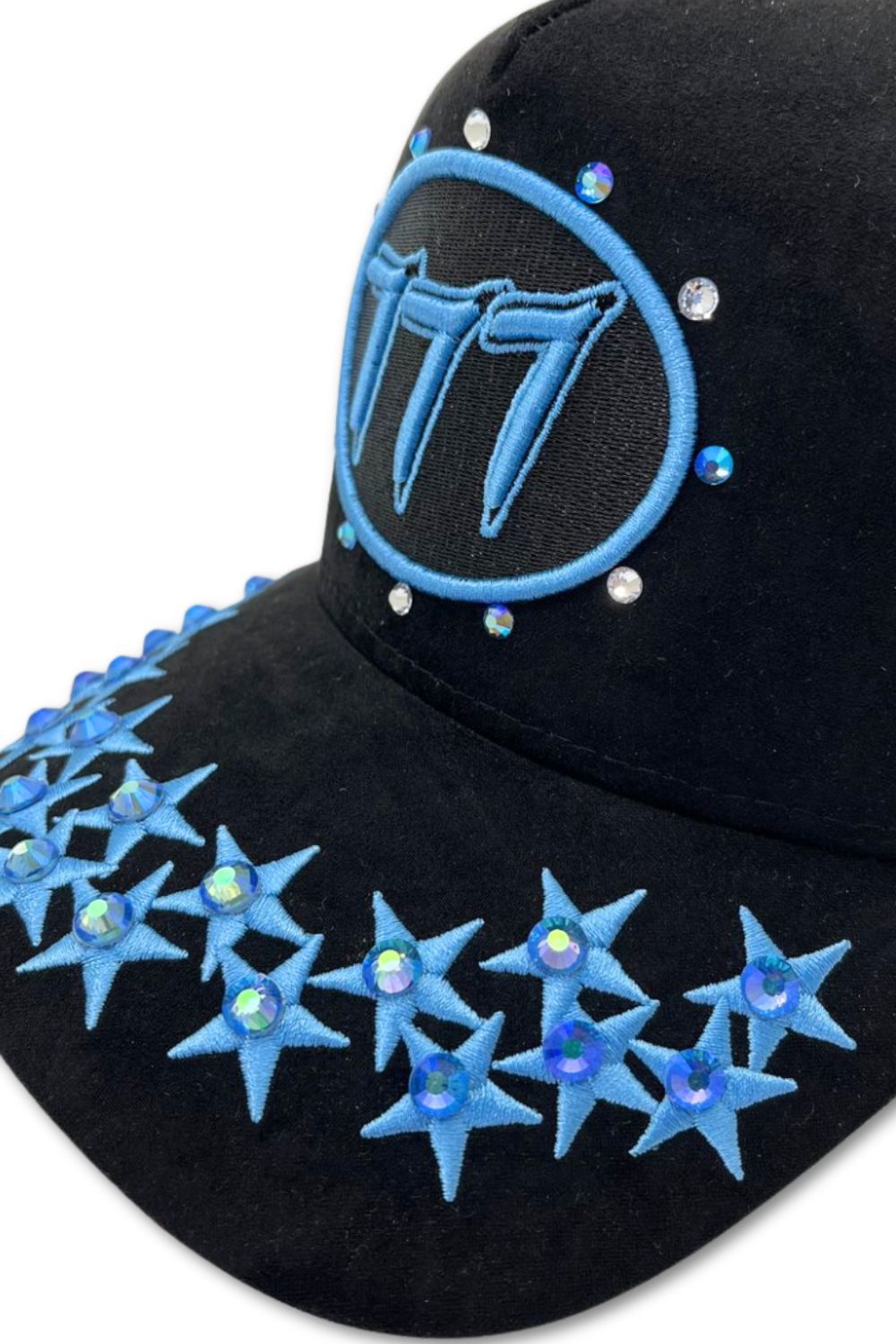 Hudson 777 Rhinestone Trucker Hat - University Blue