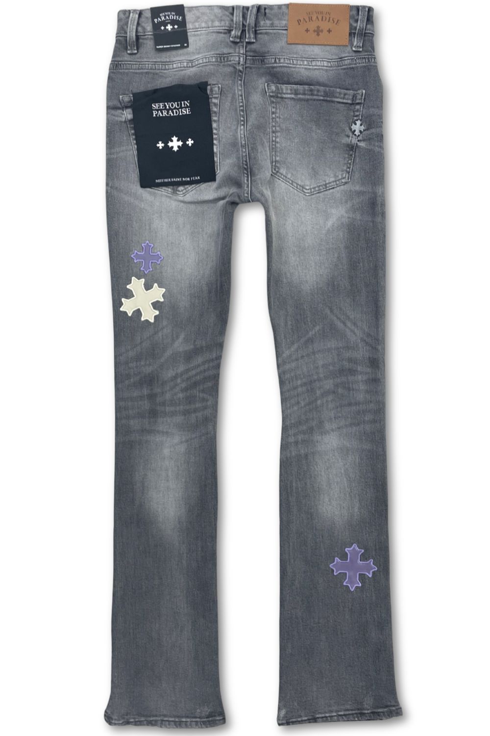 See You In Paradise Skinny Stacked Jeans - Smoked Grey