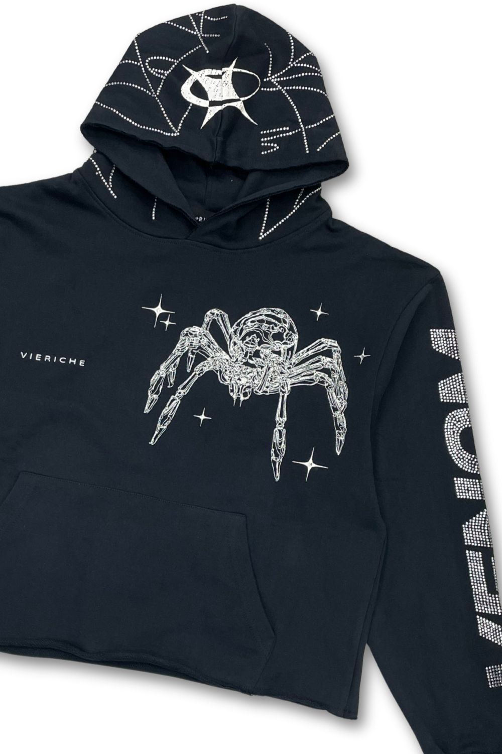 Vie Riche Spider Venom Cropped Hoodie - Black