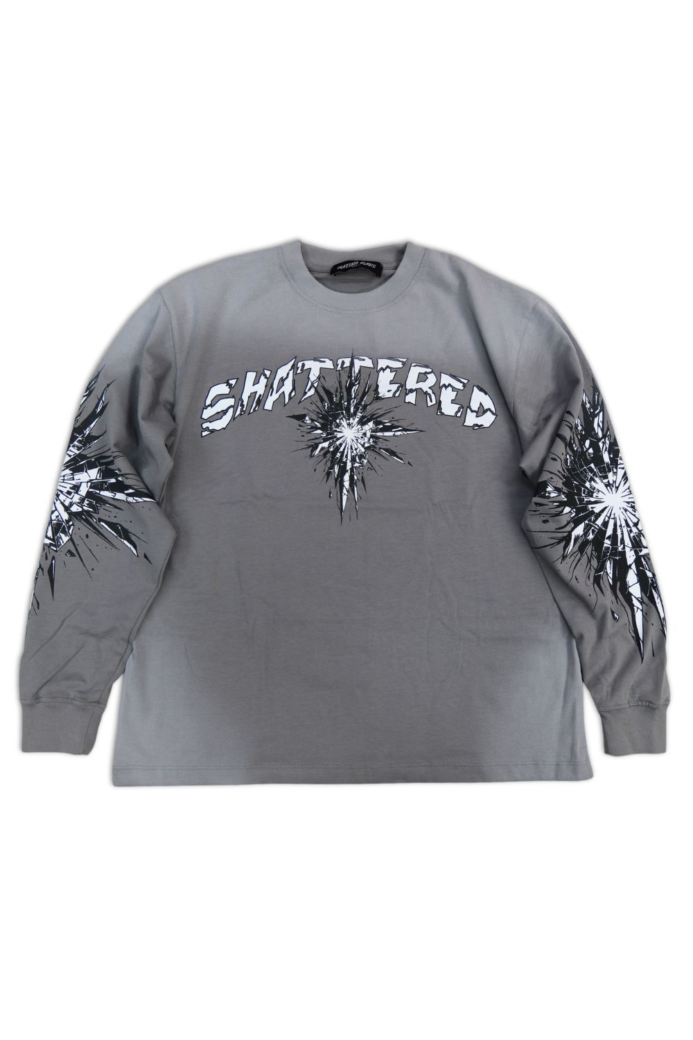 Shattered Hearts Grey Long Sleeve Tee