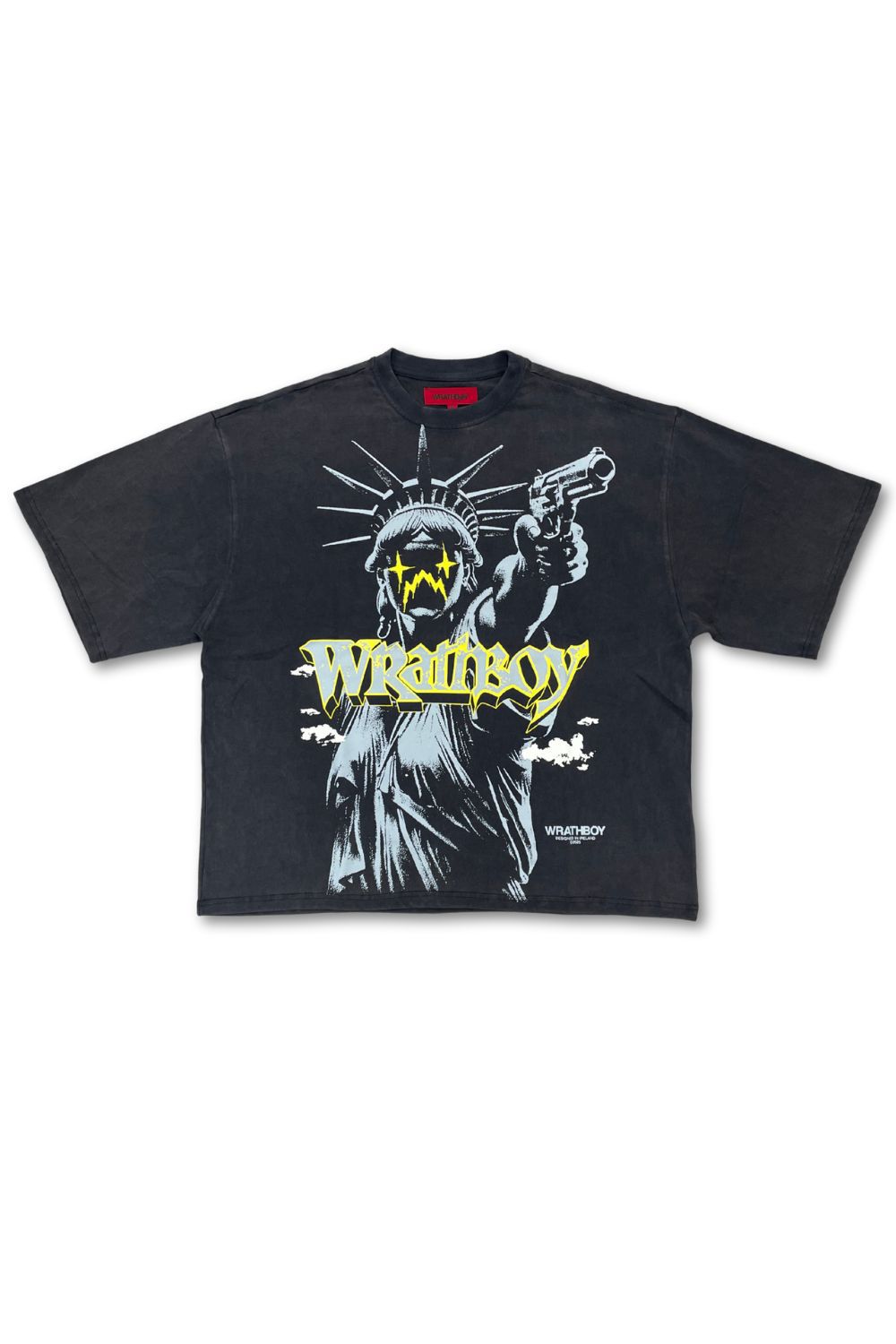 Wrathboy -Hard To Kill Oversized Cropped T - Shirt -Black