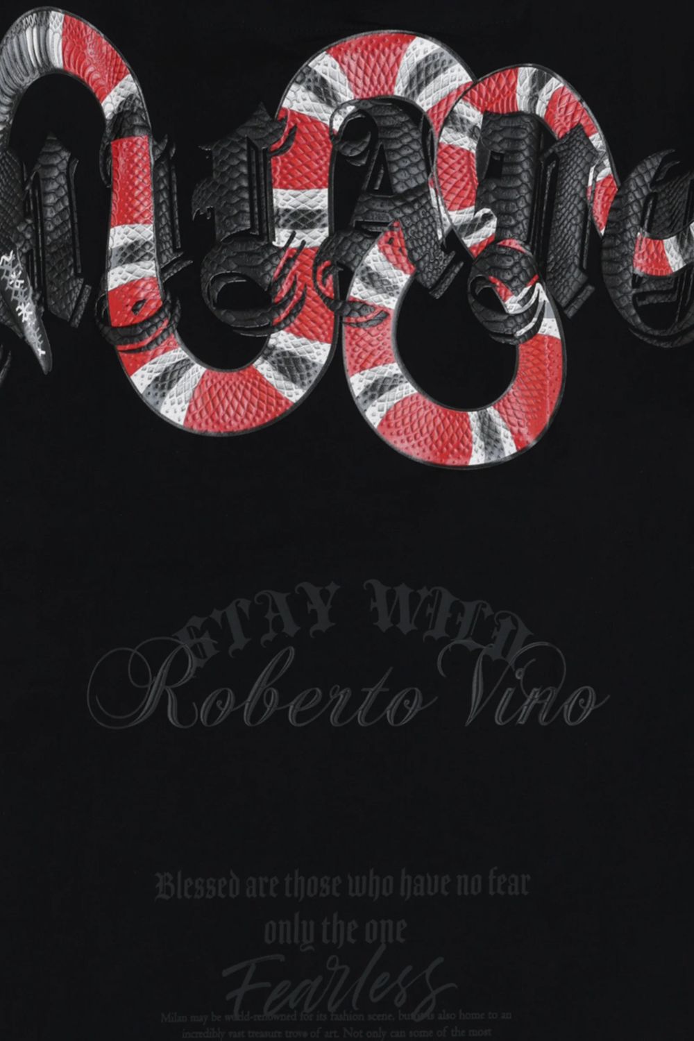 Roberto Vino Milano -Wild Snake T - Shirt - Black