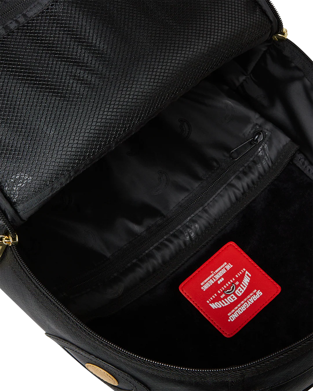 Sprayground -Gold And Black Racing Stripes Backpack