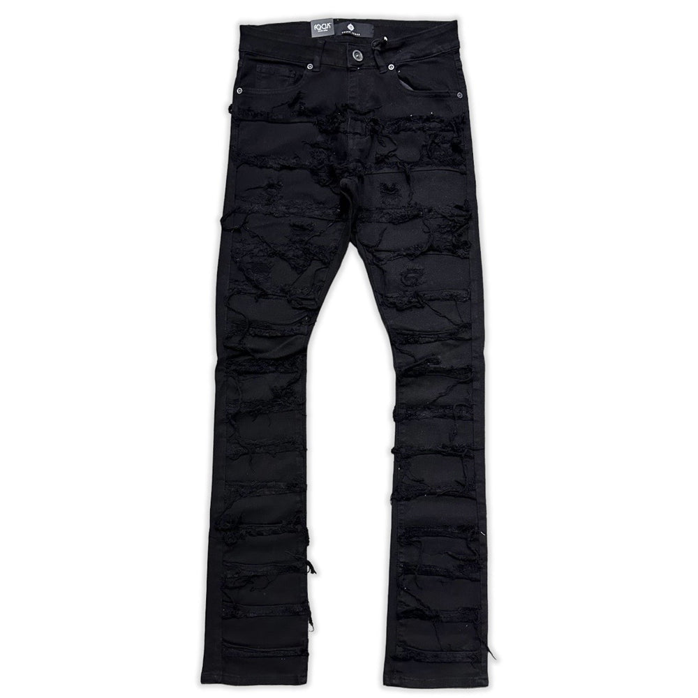 Focus Black Stacked Jeans