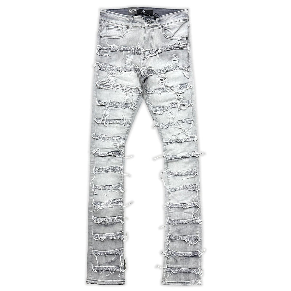Focus Grey Stacked Jeans