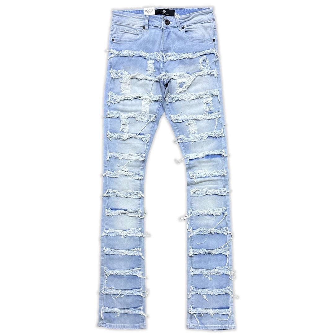 Focus Light Blue Stacked Jeans