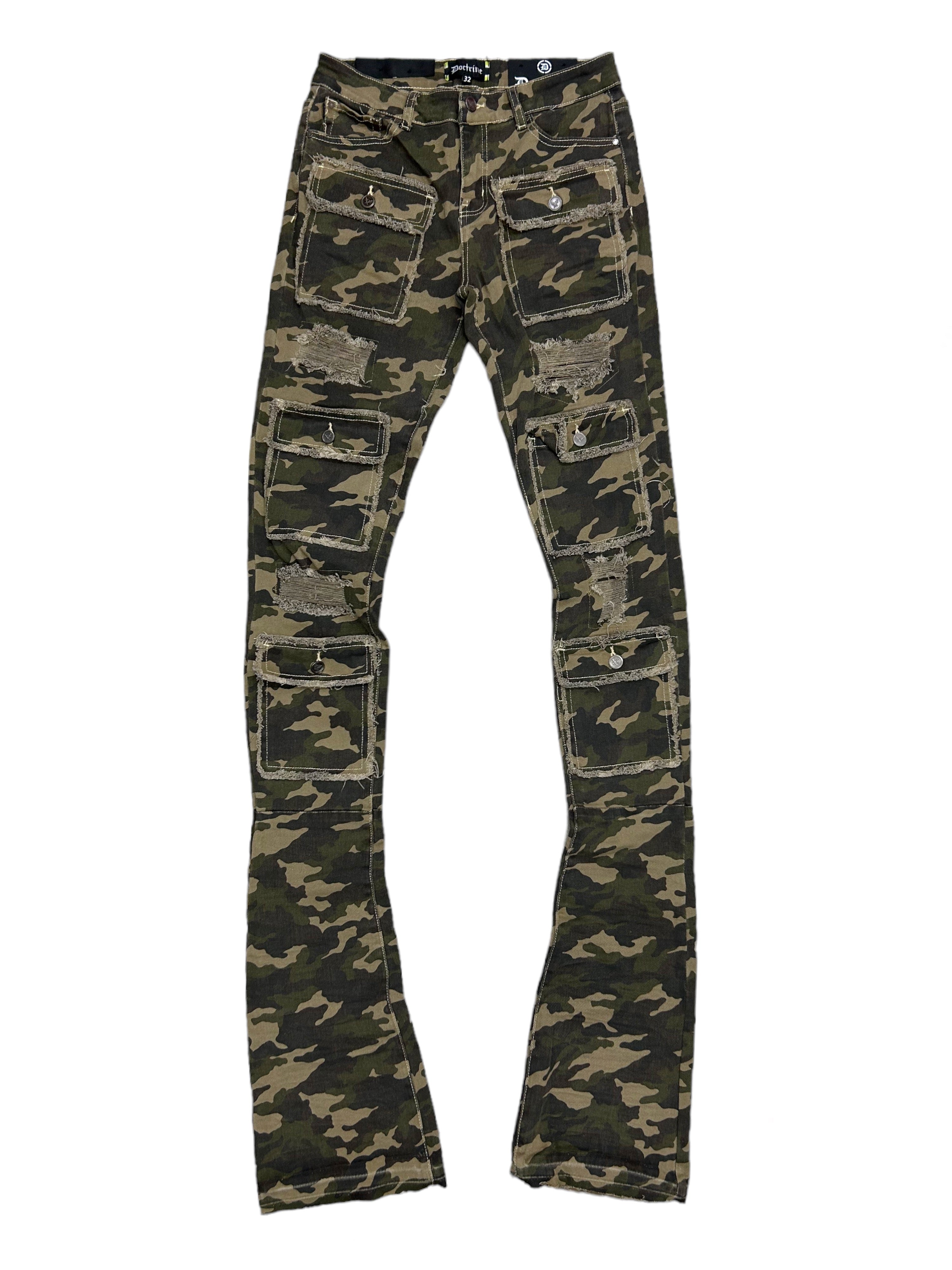Camo Cargos Super Stacked