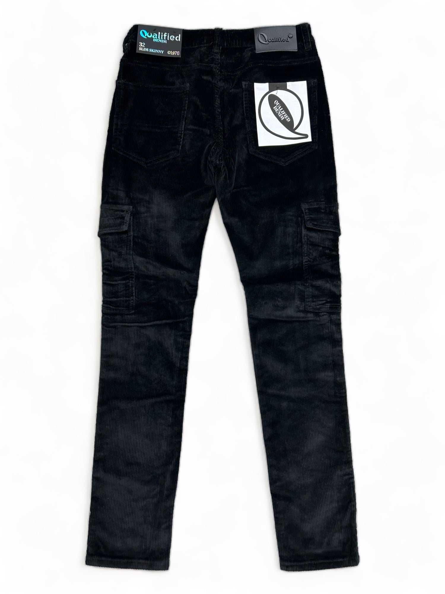 Qualified Denim Premium Slim Skinny Corduroy Cargo Pants