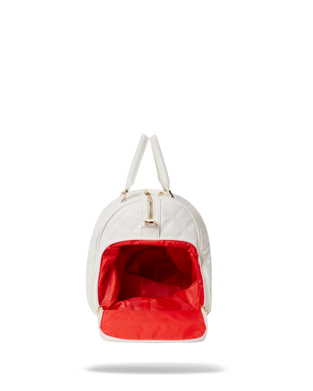Sprayground White And Gold Duffle Bag