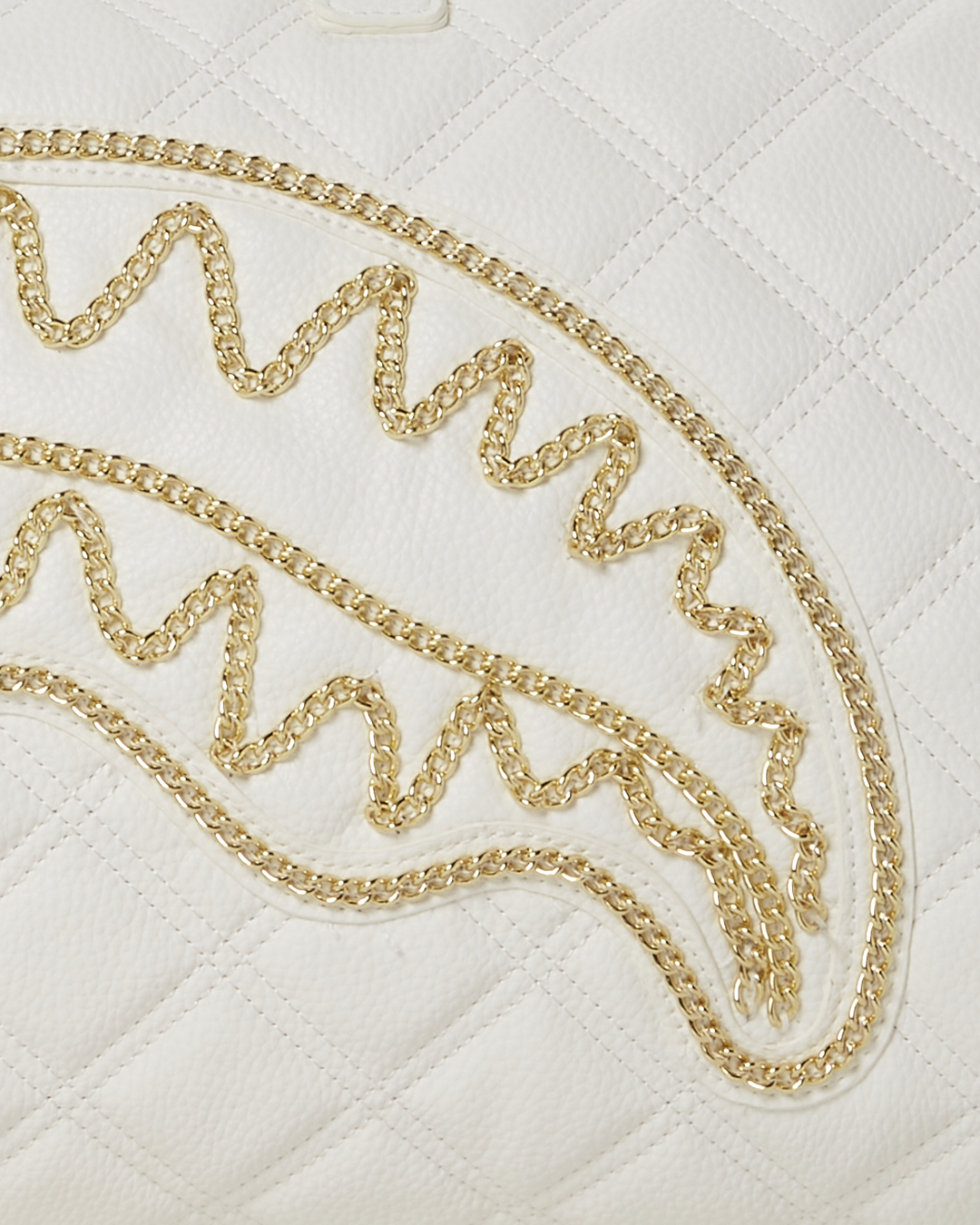 Sprayground White And Gold Duffle Bag