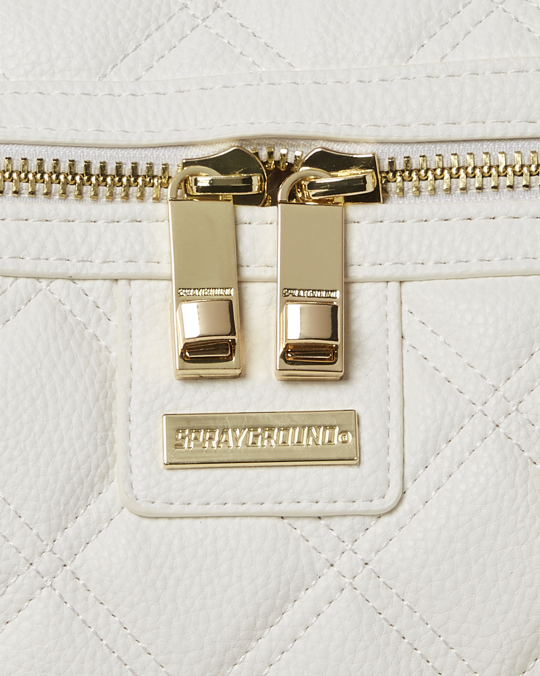 Sprayground White And Gold Duffle Bag