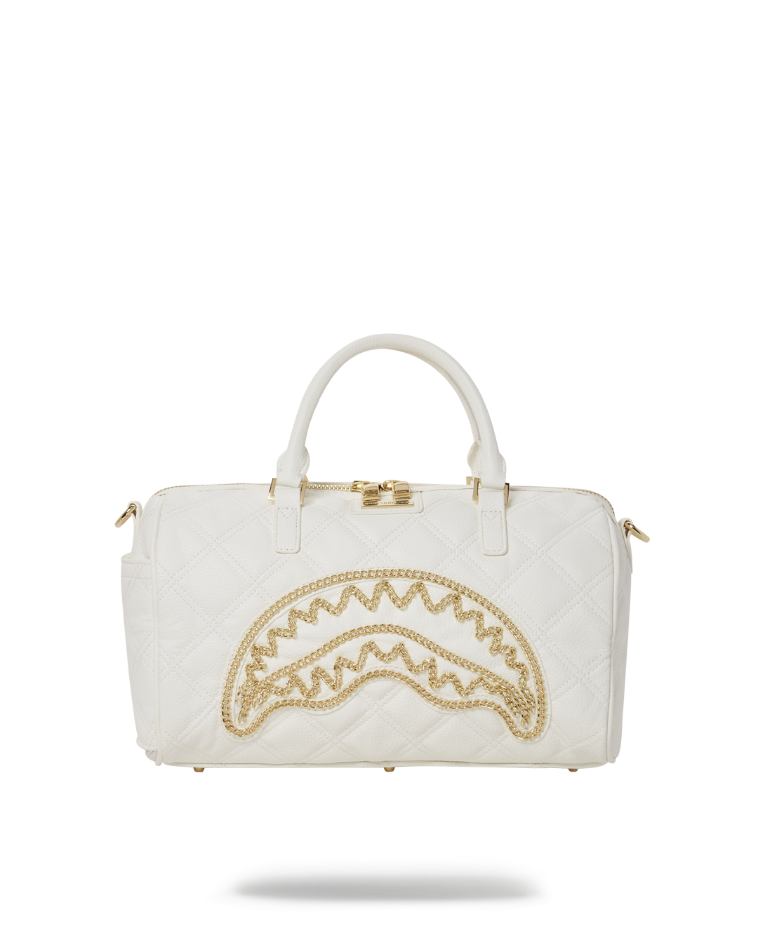Sprayground White And Gold Mini Duffle Bag