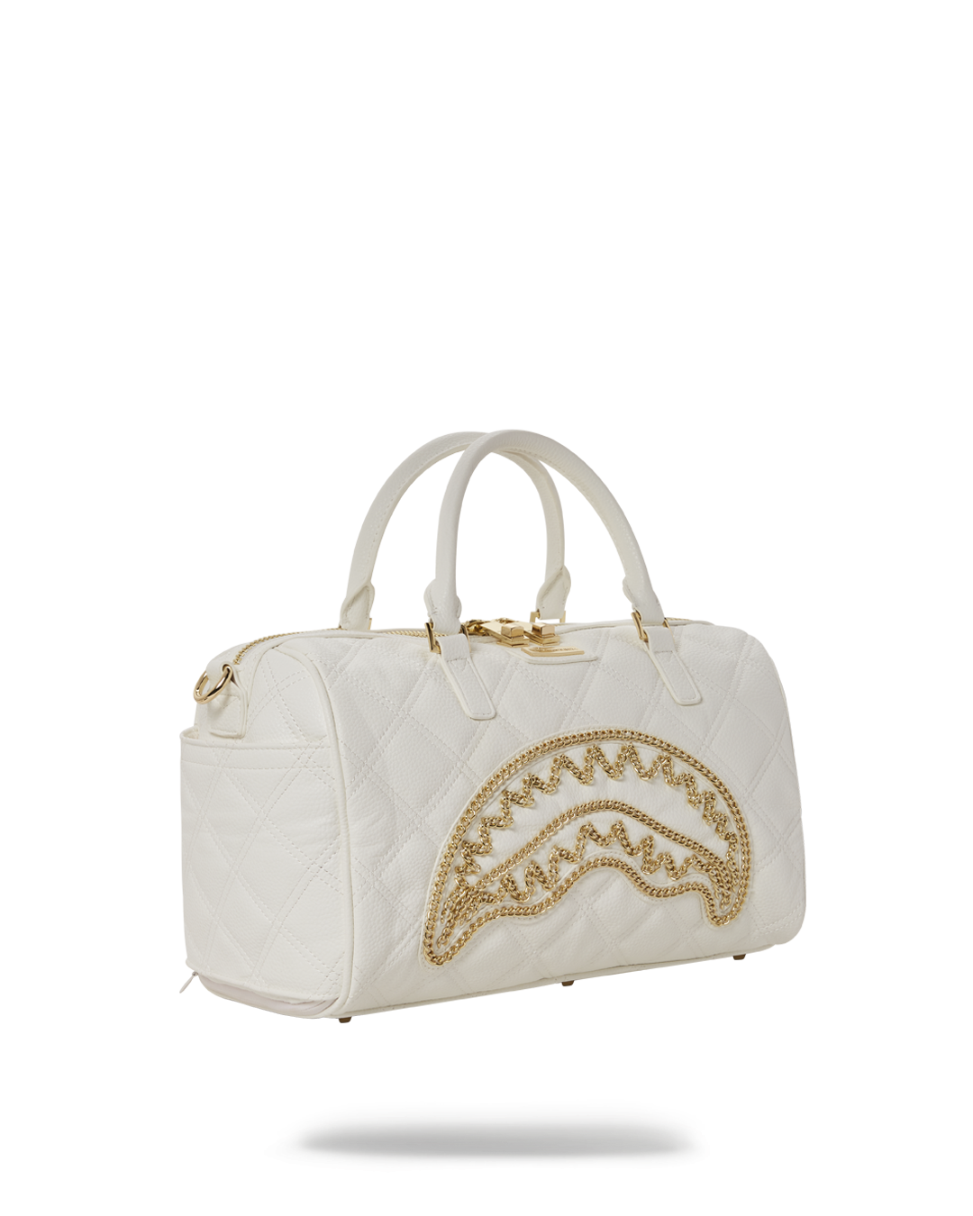 Sprayground White And Gold Mini Duffle Bag
