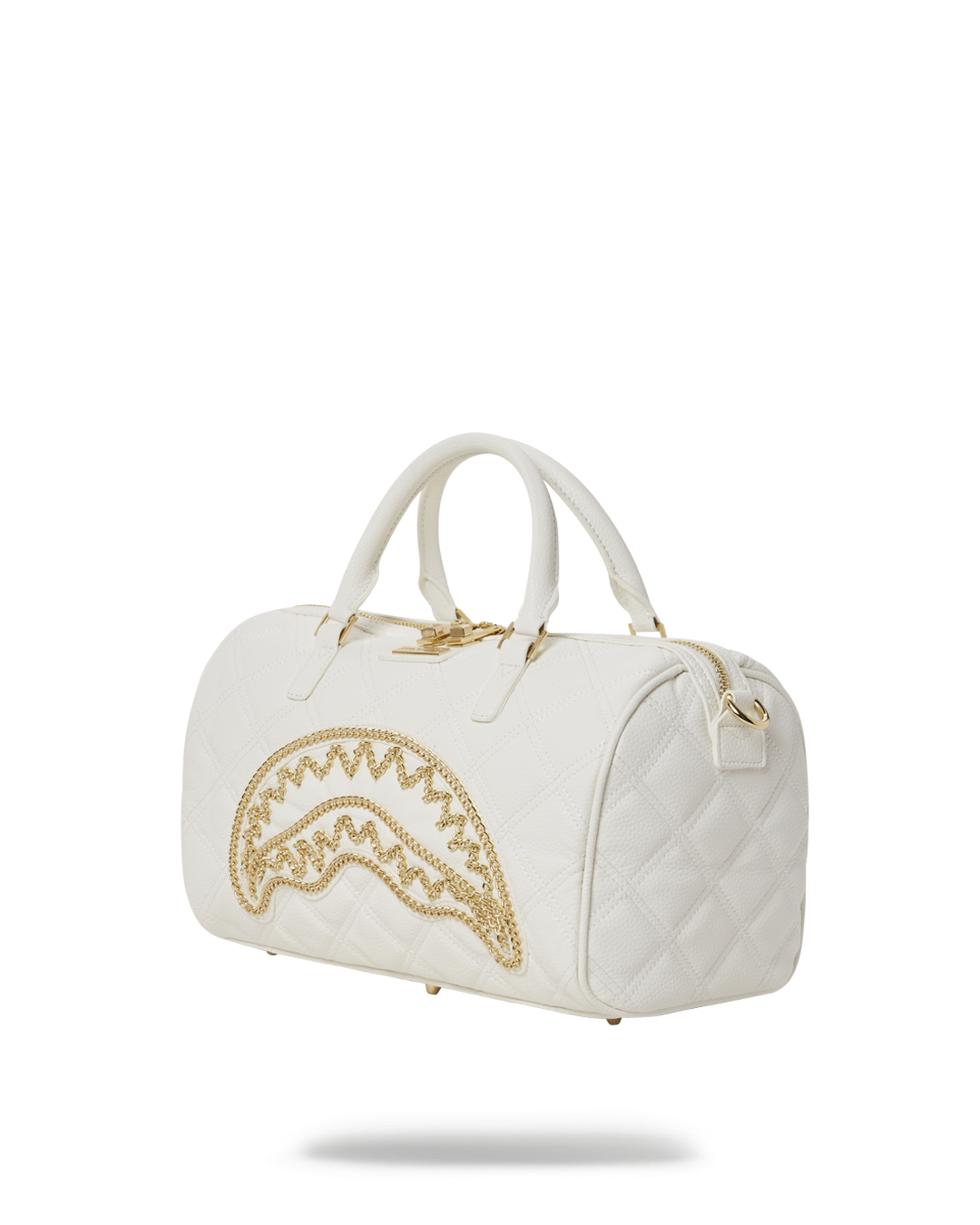 Sprayground White And Gold Mini Duffle Bag