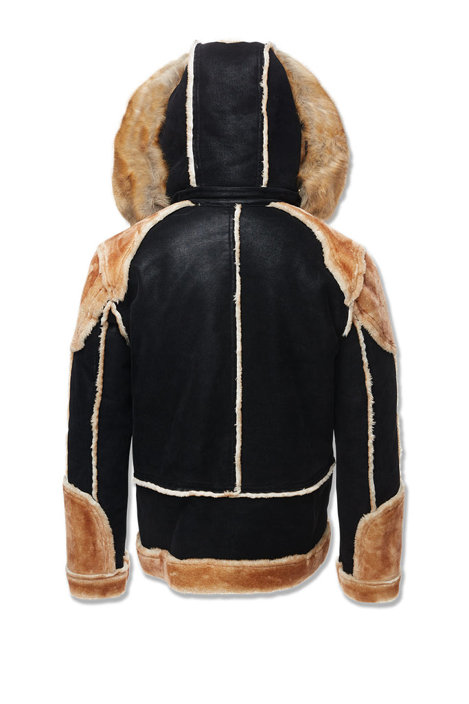 Jordan Craig El Jefe Shearling Moto Coat (Black/Coffee)