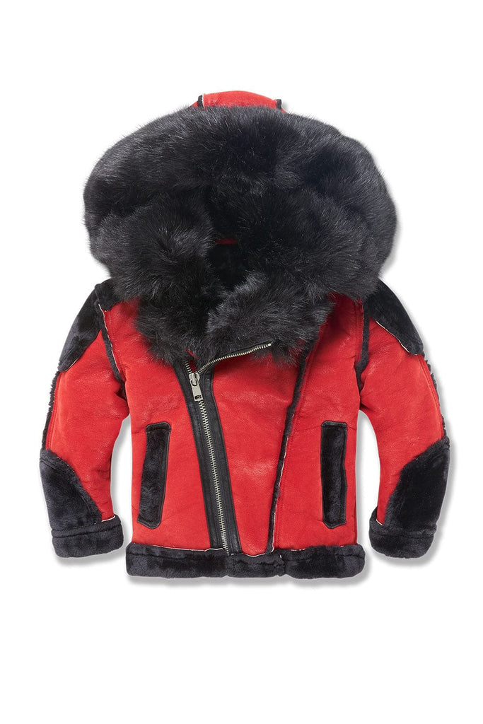 Jordan Craig Boys El Jefe Shearling Moto Coat (Black/Red)