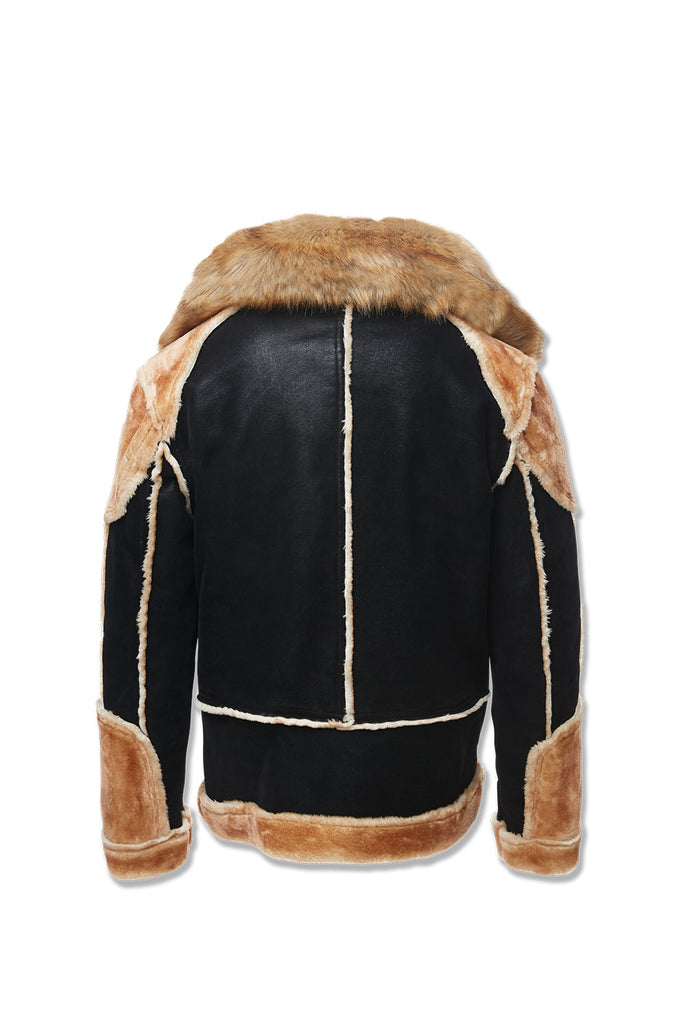 Jordan Craig El Jefe Shearling Moto Coat (Black/Coffee)