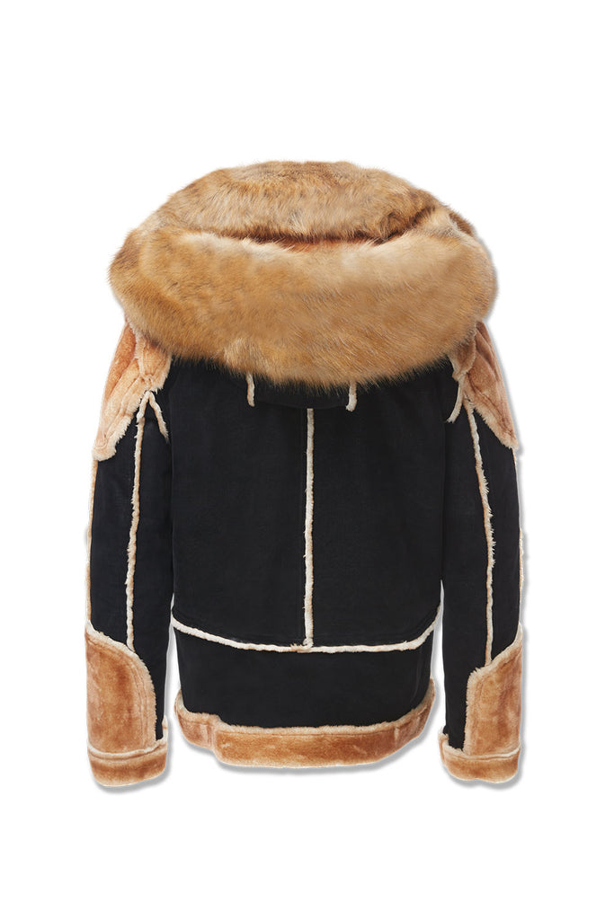 Jordan Craig El Jefe Shearling Moto Coat (Black/Coffee)