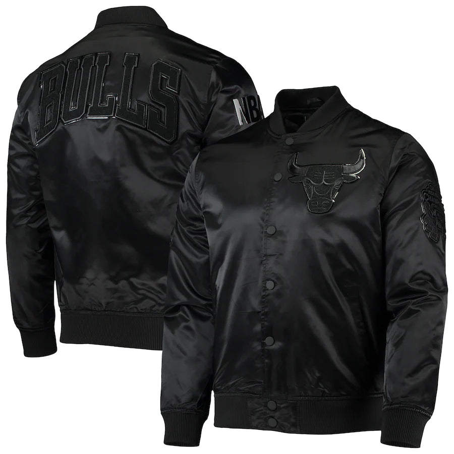 Pro Standard Chicago Bulls Wordmark Satin Full-Snap Jacket