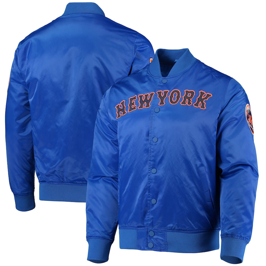 Pro Standard New York Mets Wordmark Satin Full-Snap Jacket