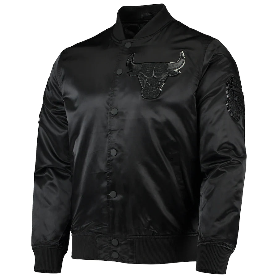 Pro Standard Chicago Bulls Wordmark Satin Full-Snap Jacket