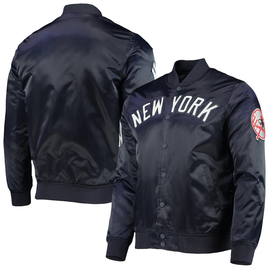Pro Standard New York Yankees Wordmark Satin Full-Snap Jacket