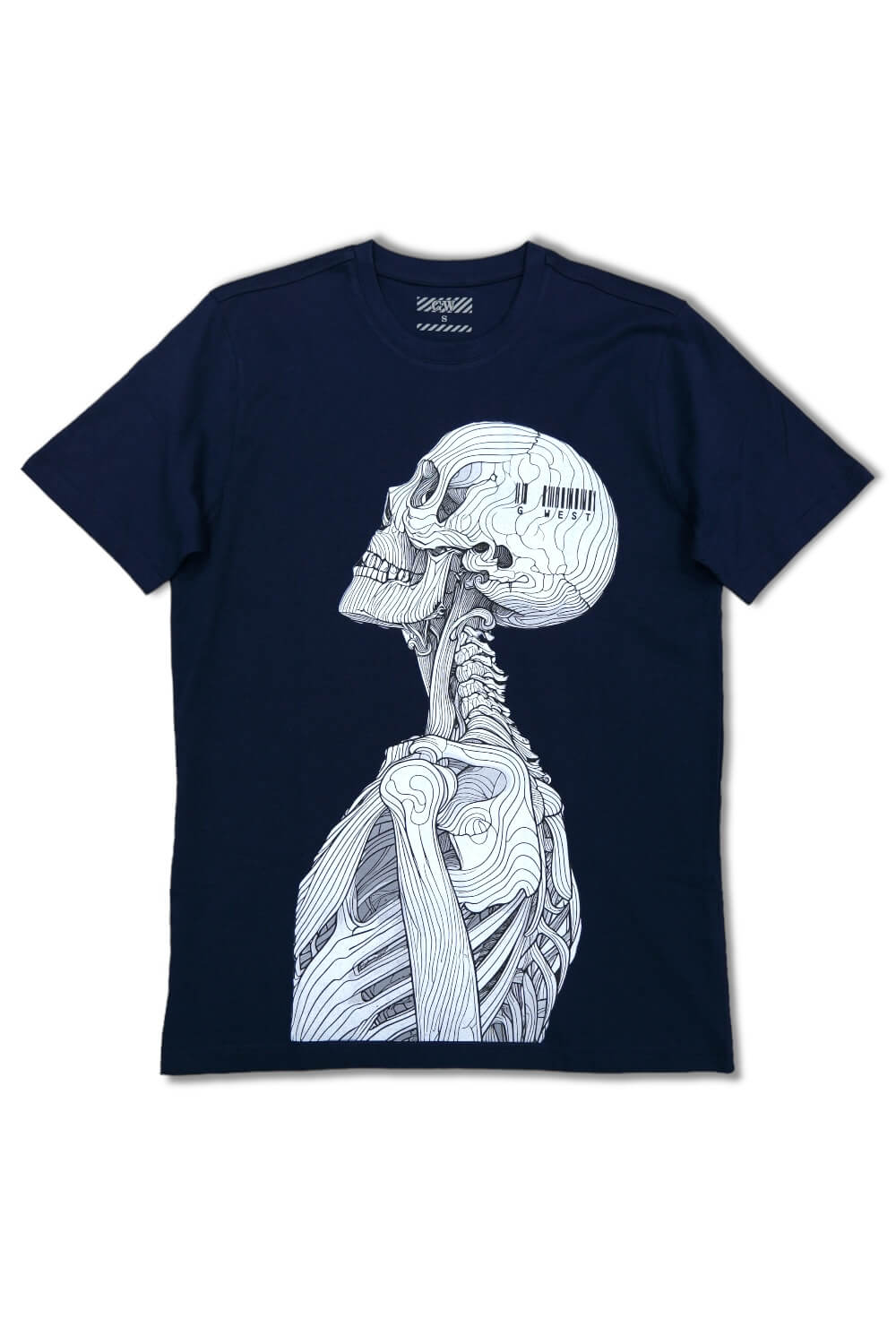 G West Barcode Skelleton T-shirt -Navy Blue