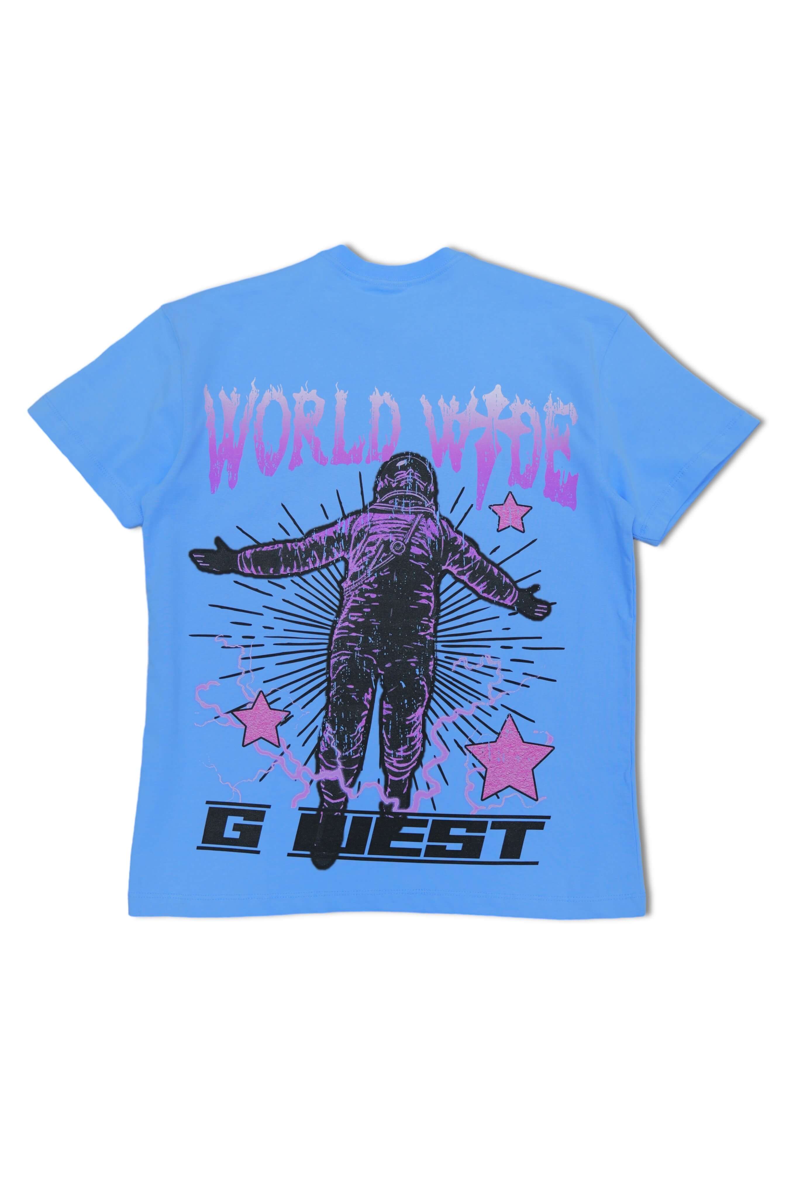 G West World Wide Star Astronaut T-shirt -University Blue