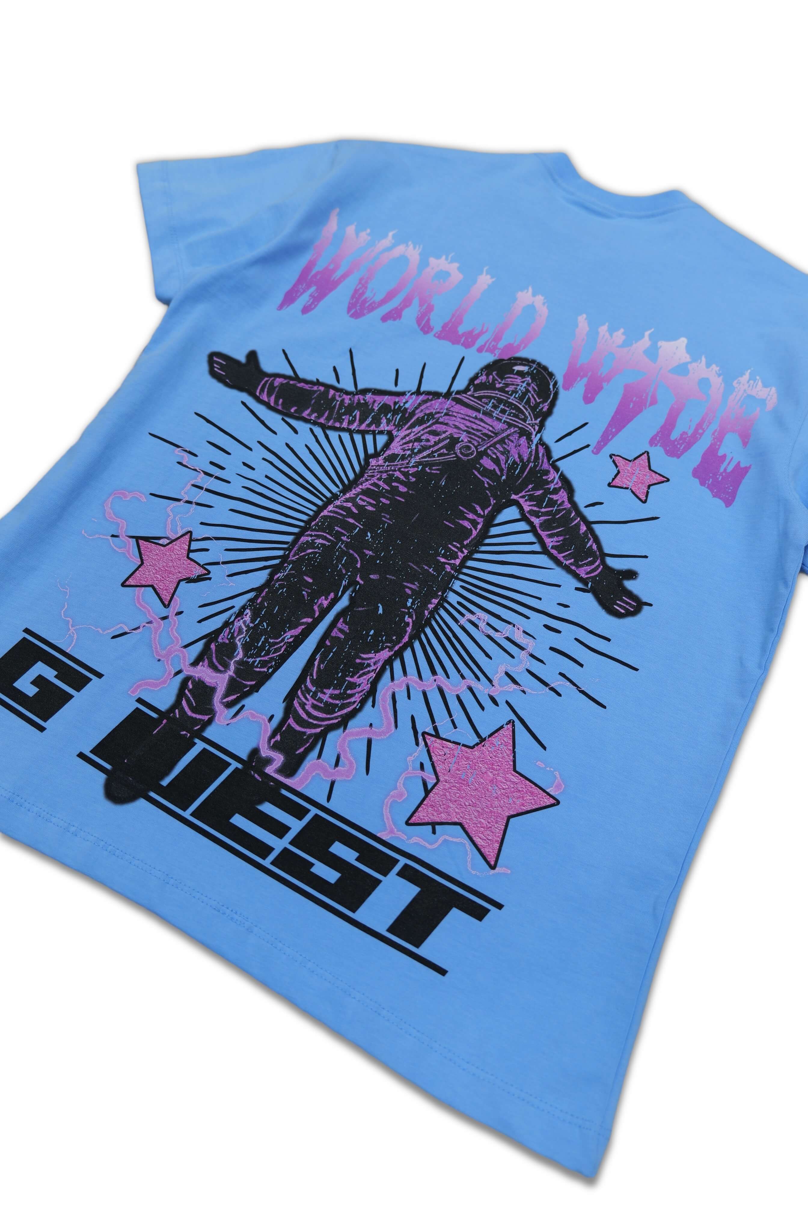 G West World Wide Star Astronaut T-shirt -University Blue