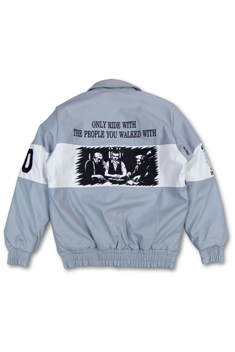 Focus- Gangsters PU Leather Jacket- Grey