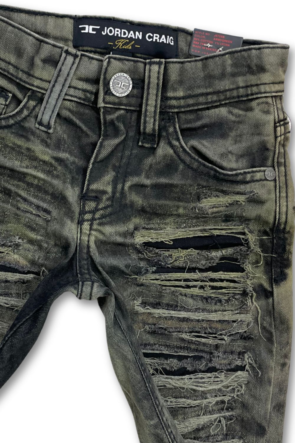 Kids Jordan Craig Jean Shorts - Army Green